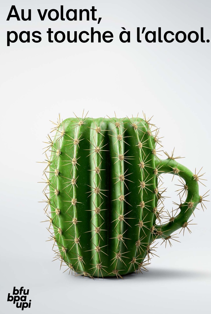 Au volant pas touche à l'alcool - cactus